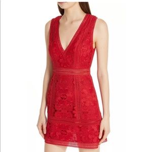 Alice + Olivia Zula Red Floral Lace Mini Dress 2